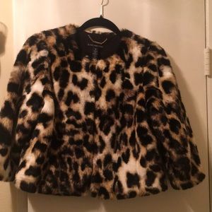 Animal print fur coat